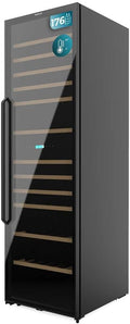 Cecotec, Cantinetta vino, 176 Bottiglie, 195,5 x 59,5 x 70,5 cm, Nero, illuminazione LED, protezione UV