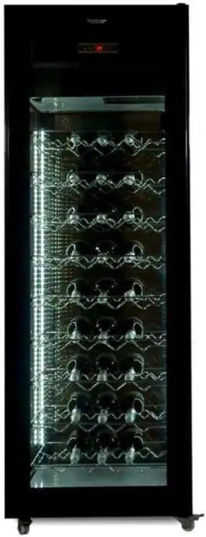 Cantinetta vino, Datron, 81 Bottiglie, 18°C, Nero, illuminazione LED