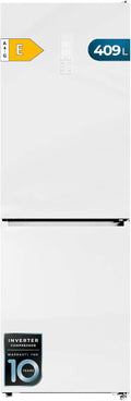 Cecotec, Frigorifero, 409 L, 185 x 59,5 cm, Bianco, No Frost, motore inverter