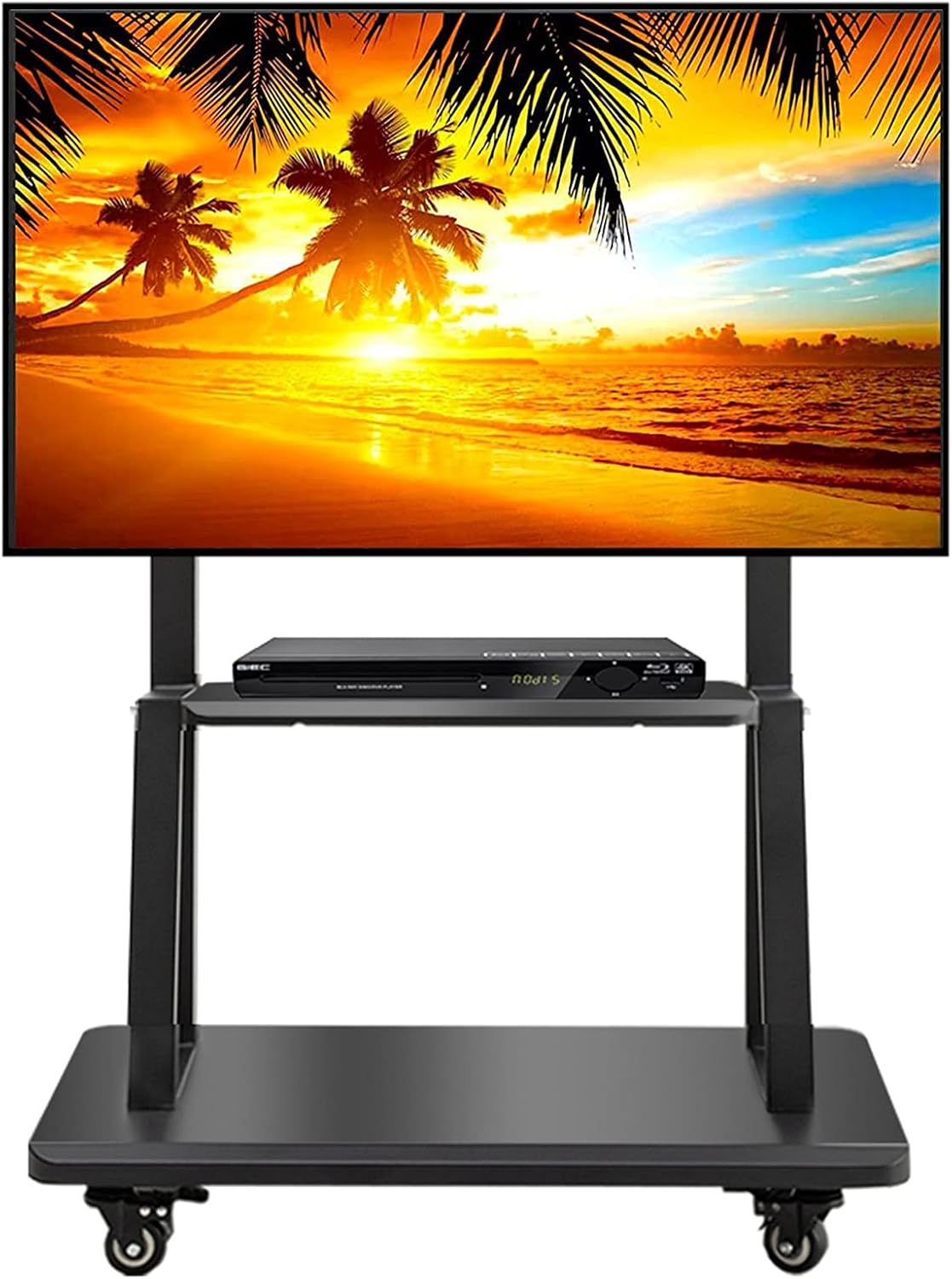 HUIMVNC, Smart TV, 75 Pollici, 120 kg, 3 cm, Nero, altezza regolabile, illuminazione LED