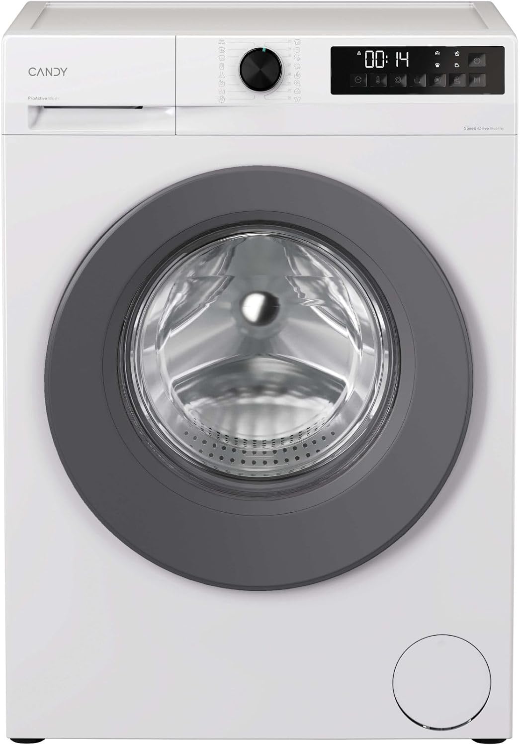Lavatrice, GD410G8-S, CANDY, 10 Kg, 69 dB, 1400 Giri/min, Bianco, acciaio inox, illuminazione LED, Wi-Fi, motore inverter