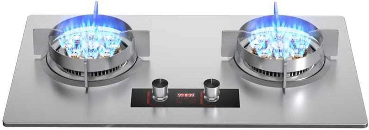 Piano cottura a gas, CQCCQ, 75x43x15 cm, 2 cm, Nero, acciaio inox