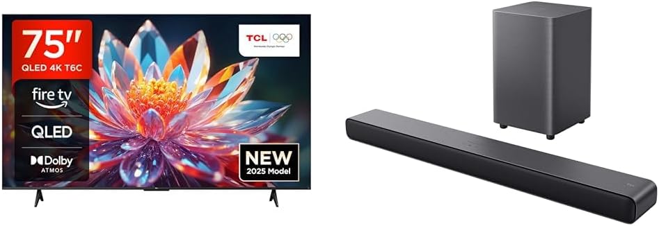 TCL, Smart TV, 75T6C, Nero, funzionamento senza fili