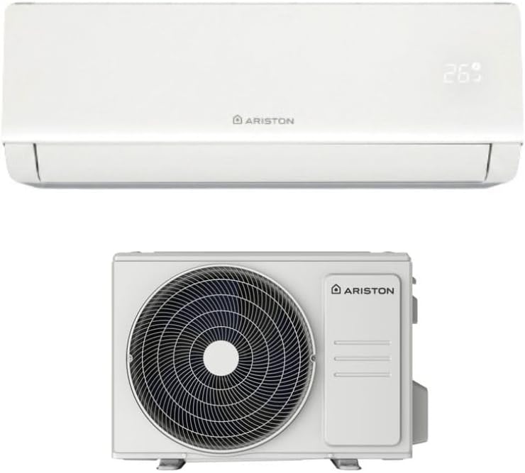 Ariston, Condizionatore, MUB1, 18000 Btu, 910 x 195 x 305 mm, 5,1 kW, Nero, Wi-Fi, motore inverter, pompa di calore
