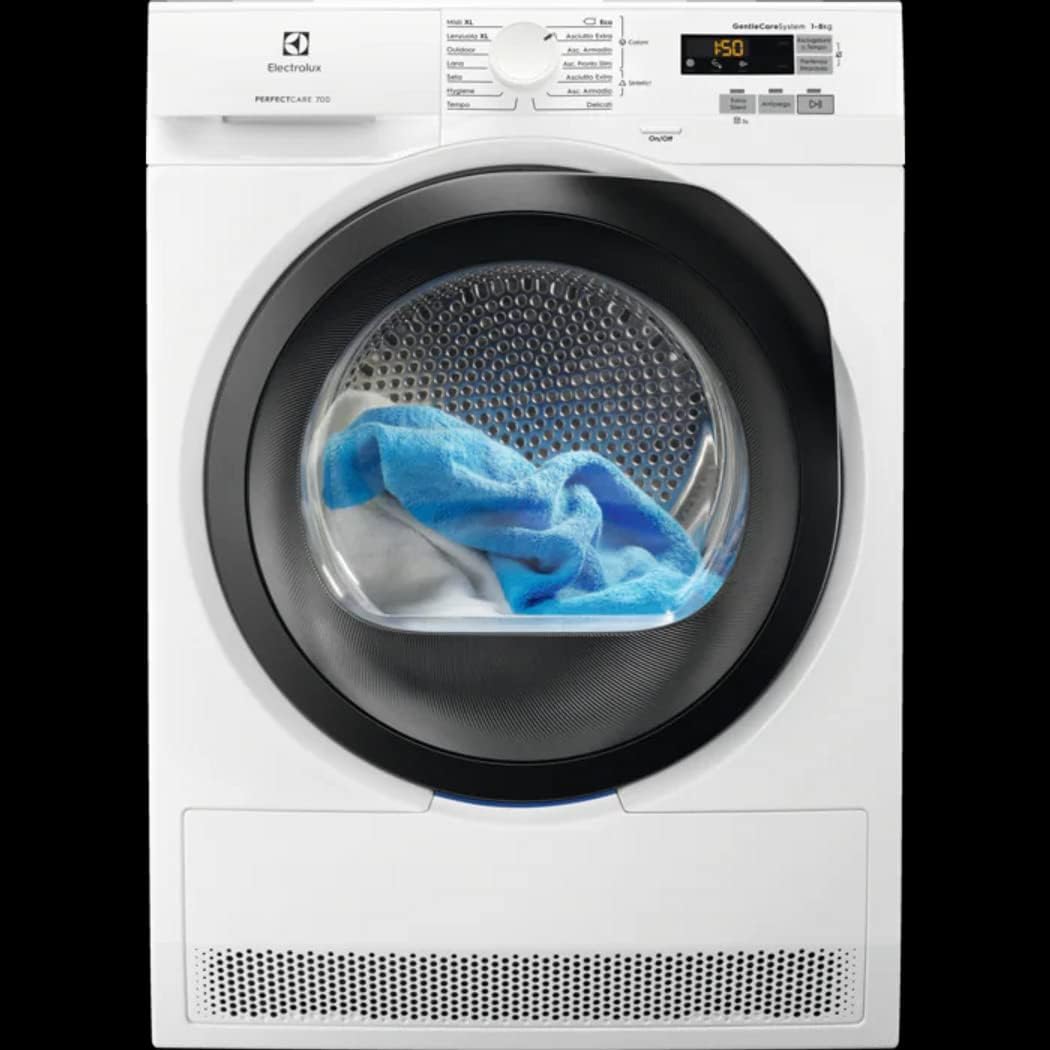 Electrolux, Asciugatrice, EW7H583B, 8 Kg, 118 L, 67 dB, Bianco, motore inverter, pompa di calore