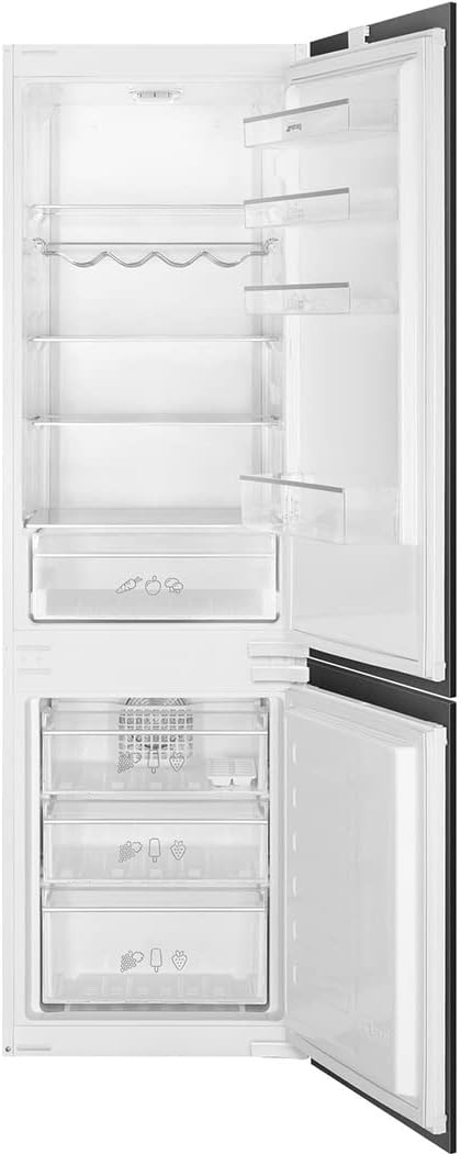 Smeg, Frigorifero combinato, C3170NE, 193 l, 3.5 Kg/24h, 38 dB, Bianco, vano contenitore, illuminazione LED, No Frost, motore inverter