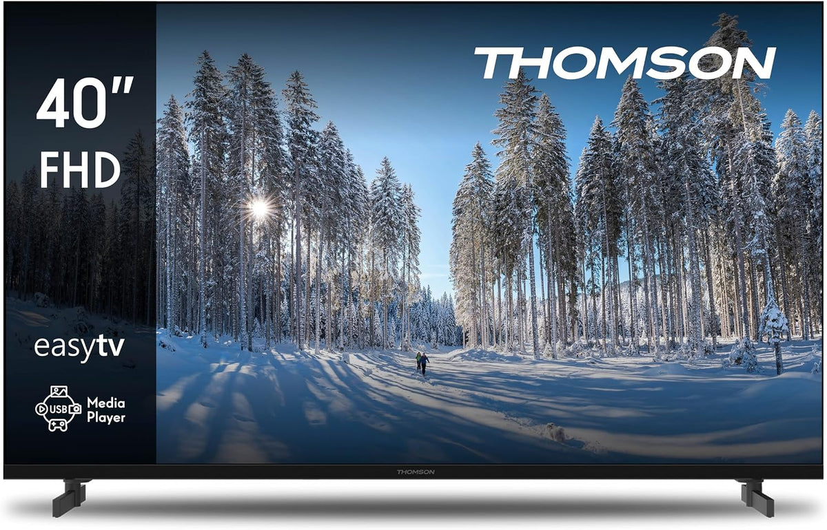 Thomson, TV LED, 40 Pollici, 101 cm, Grigio, illuminazione LED, USB, telecomando