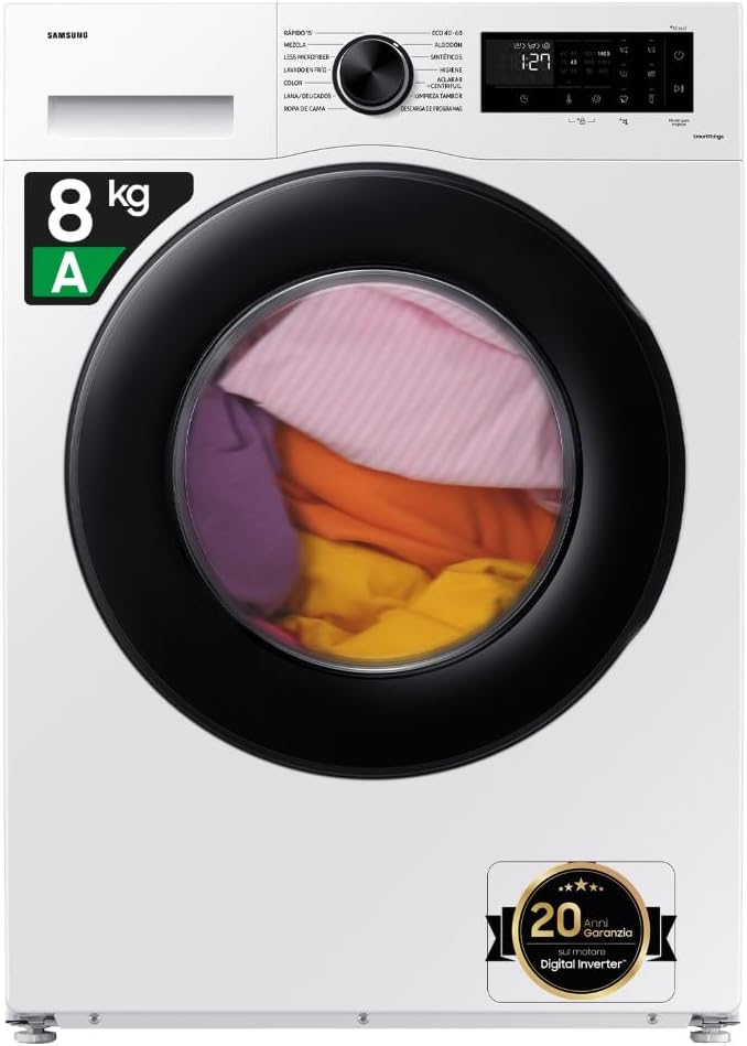 Samsung, Lavatrice, WW80CGC04DAEET, 8 Kg, 60 l, 60x85x60 cm, Bianco, Wi-Fi