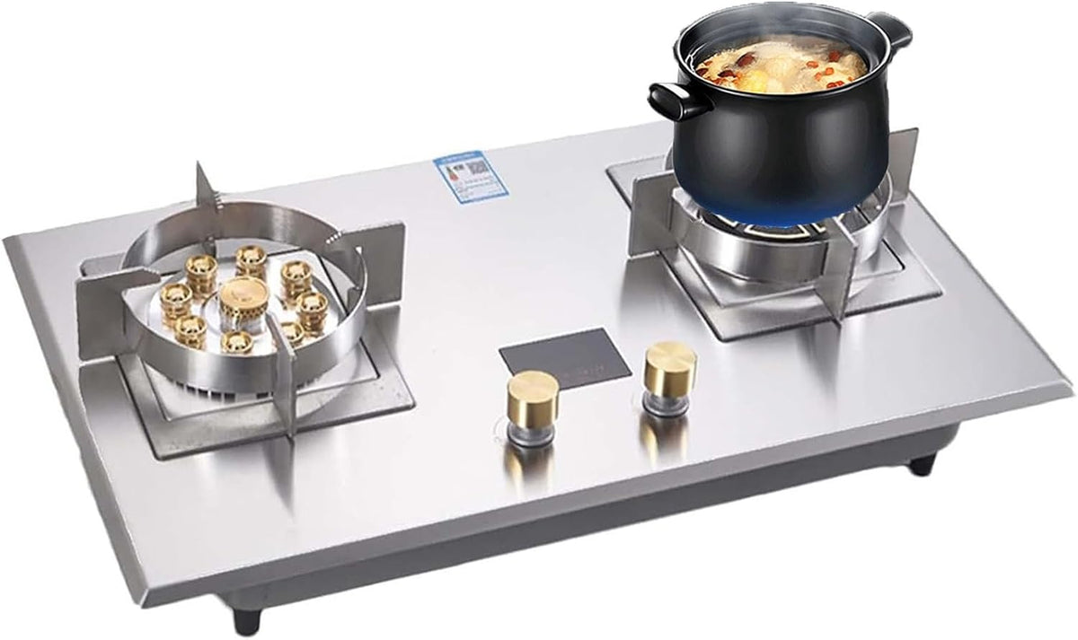THEGA, Piano cottura a gas, 5,2 kW, Argento, acciaio inox