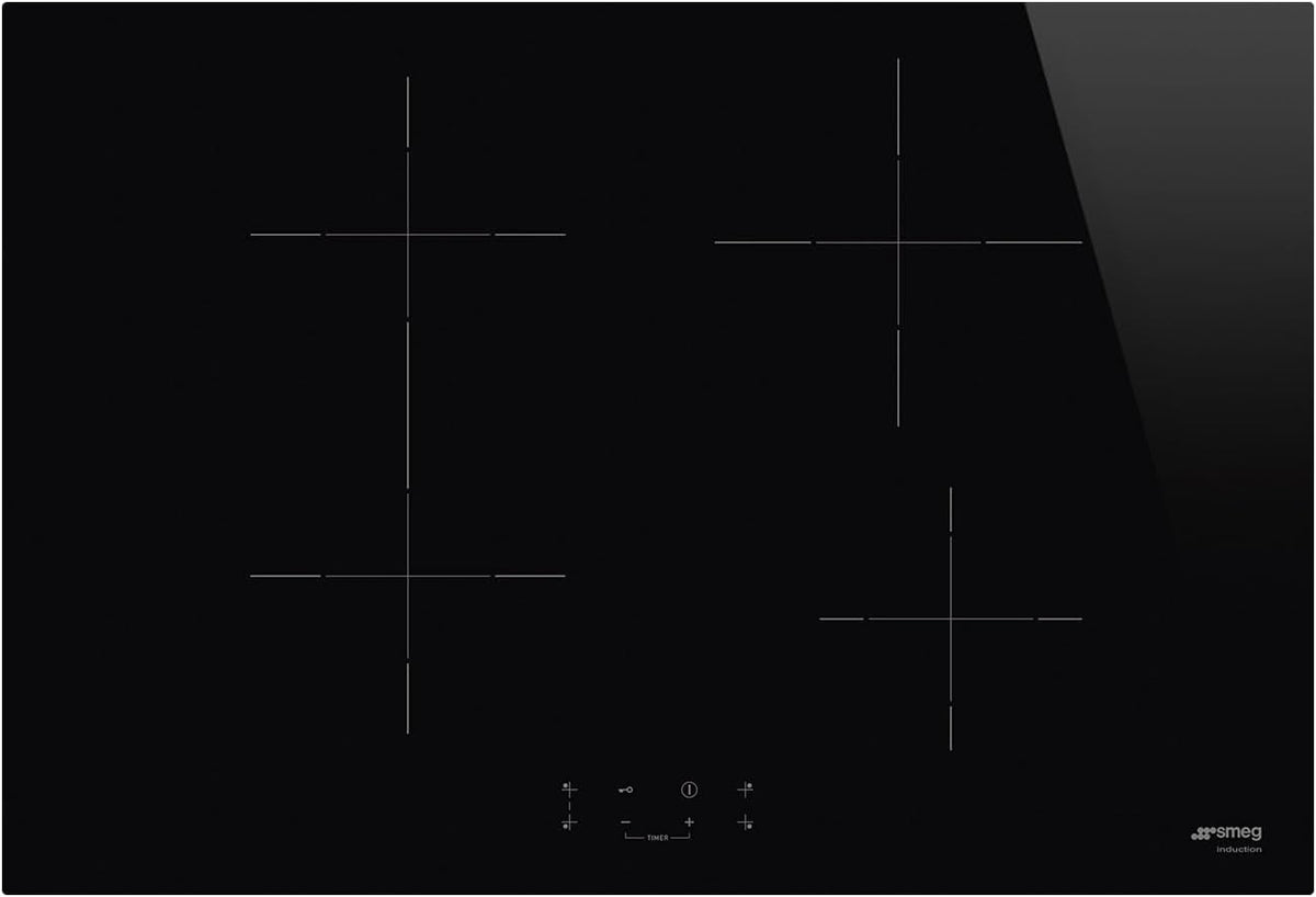Smeg, Piano cottura a induzione, SI1B2742D, 75 cm, 7200 W, 240 V, Nero, timer