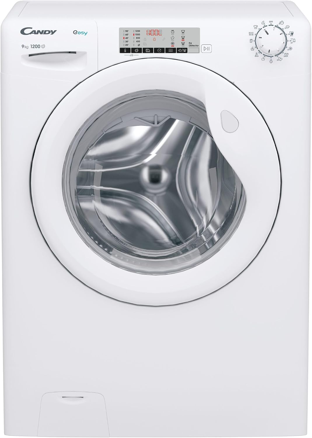 CANDY, Lavatrice, EY294DWM5/1-S, 9 kg, 74 dB, 1200 Giri/min, Bianco, acciaio inox, motore inverter