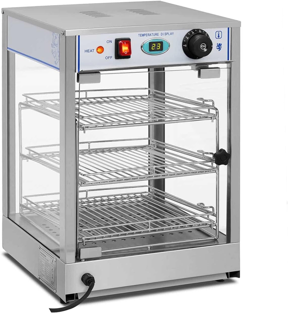 Vassoi scaldavivande, RCHT-850, Royal Catering, 29 x 30 x 3 cm, 850 W, 0-85°C, Nero, acciaio inox, vano contenitore