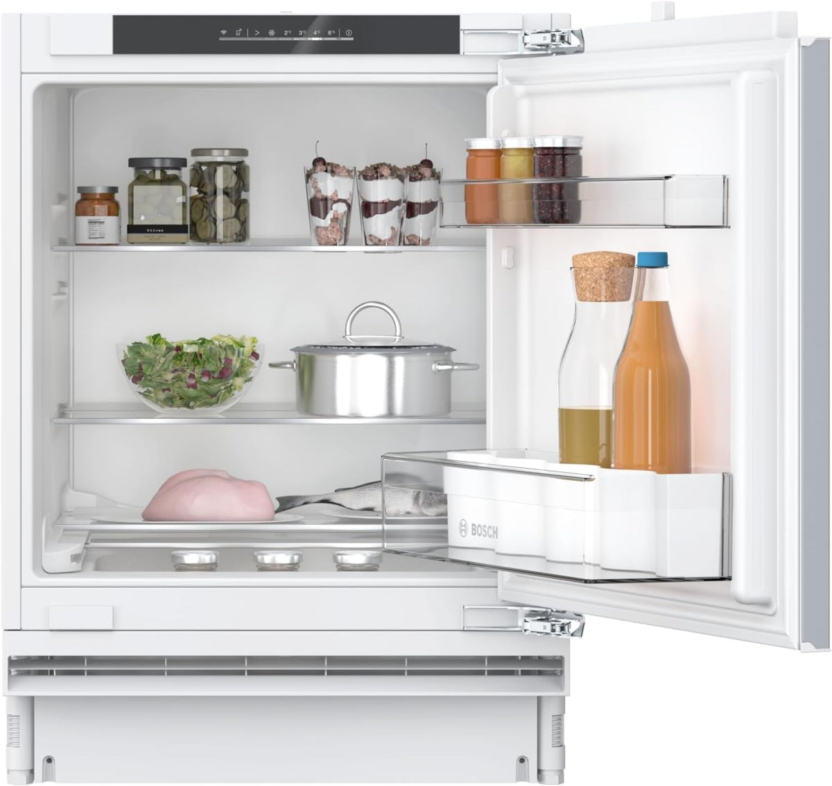Bosch, Frigorifero combinato, KUR21VFE0, 82 x 59,8 cm, 35 dB, 134 litri, Bianco, illuminazione LED