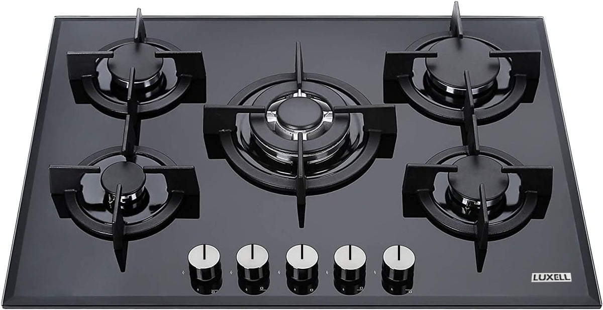 Generico, Piano cottura a gas, 75 cm, 3500 W, 75 x 52 cm, Nero