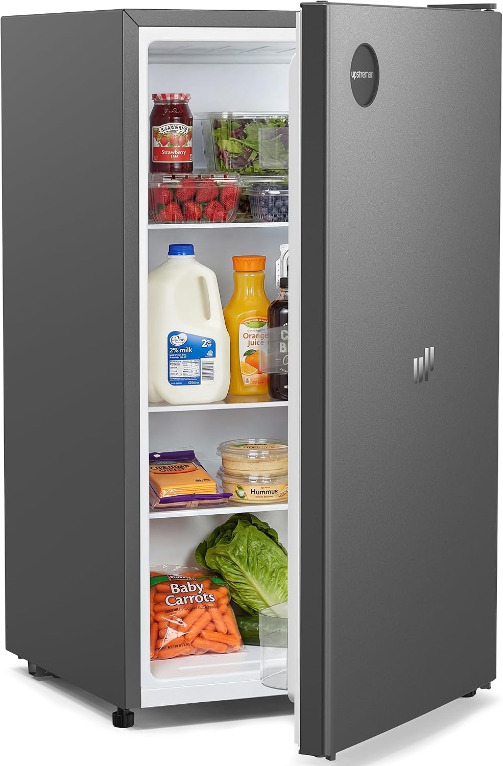 Upstreman, Frigorifero, CR91, 91 Litri, 46,5 x 45 x 83,3 cm, 40 dB, Grigio, acciaio inox, struttura modulare, illuminazione LED