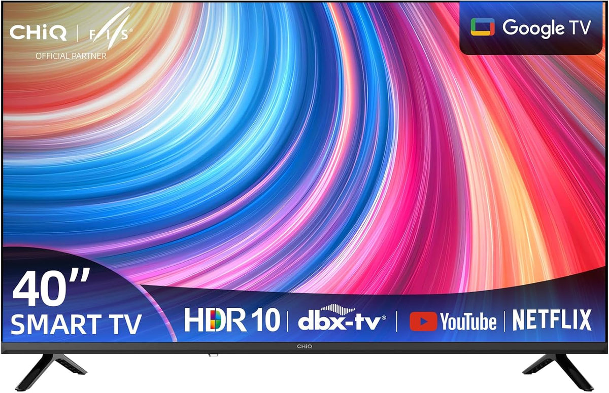 CHiQ, Smart TV, L40FT, 891,8 x 508,6 mm, 101,6 cm, 71,8 mm, Nero, USB, Bluetooth, Wi-Fi, telecomando, funzionamento senza fili